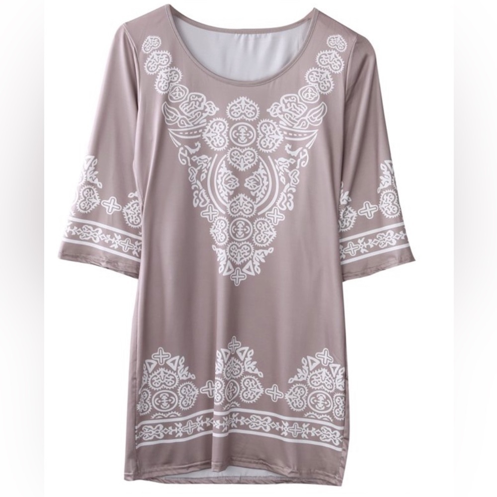 Women’s Casual Dress Plus Size 24W IN’VOLAND 3/4 Long Sleeve Heart Print NEW